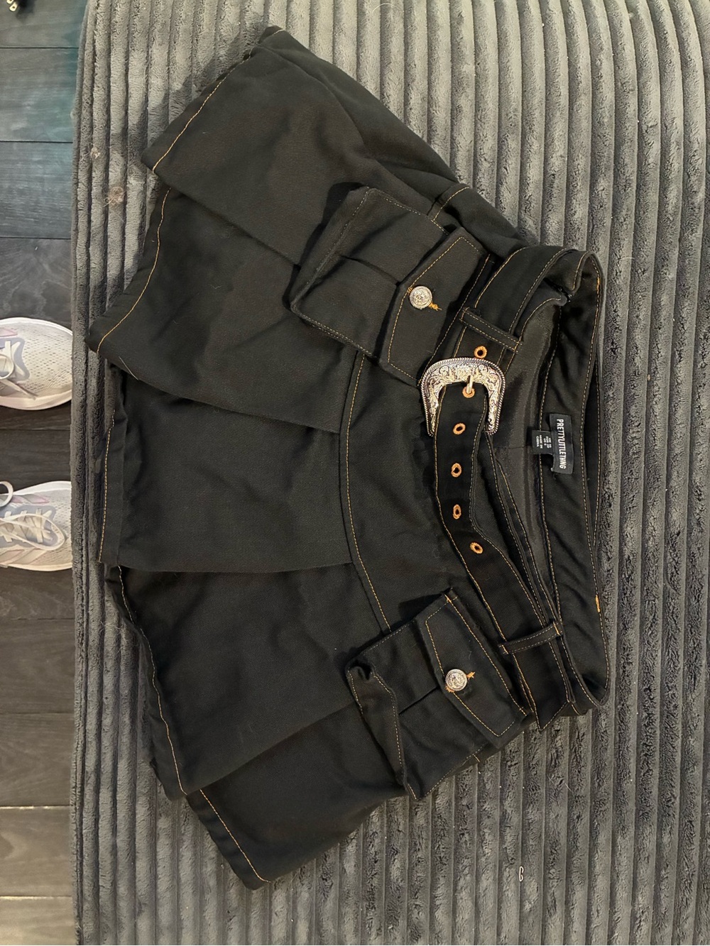 PrettyLittleThing Black Mini Skirt with Decorative Buckle